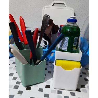 Imagem de Escorredor de Talheres Porta Detergente Porta Bucha de Louça Cozinha K