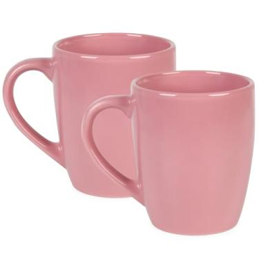 Imagem de BYCNZB Caneca de café de cerâmica extra grande de 765 g, canecas de café jumbo, xícaras de chá grandes com uma alça grande para escritório e casa, conjunto de 2 (rosa)