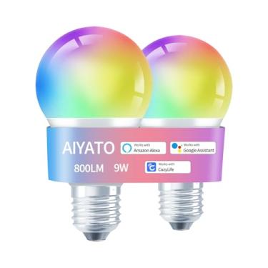 Imagem de DoHome Lâmpadas Inteligentes, Que Mudam De Cor, Compatíveis Com Alexa, Google Assistant E Aplicativo Cozylife, Led Wi-Fi, Modo Música, 9W, A19 E26, 900 Lúmens, Pacote 2