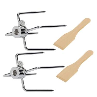 Imagem de Kosmosta Garfos De Aço Inoxidável Para Espeto Giratório, Substituição Giratório Com 4 Pontas, Adequado Hastes Quadradas 5/16"