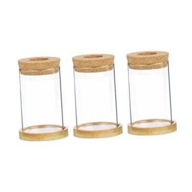 Imagem de Ｂｅｓｇａ 3 vasos de vidro, terrário de plantas, plantas hidropônicas estáveis, vasos de flores transparentes, plantador de propagação para decoração de mesa de, Marrom Claro