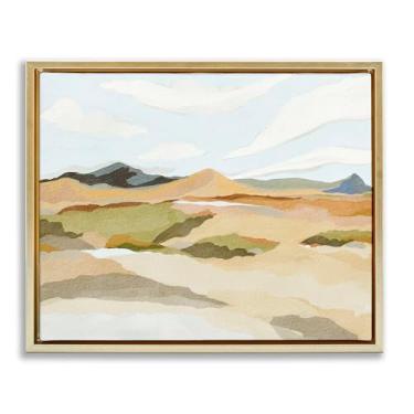 Imagem de Stupell Industries Design de arte de parede em tela flutuante com moldura dourada de paisagem Rocky Hill por Nikita Jariwala, 89 x 63 cm