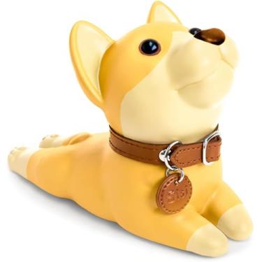 Imagem de DomeStar Bujão de porta de cachorro fofo, batente de porta Shiba Inu cunha decorativa de animal, amarelo