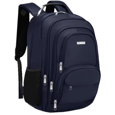 Imagem de Mochila Bolsa Masculina Feminina Semi Impermeavel Cabo de Aço Notebook Escolar Faculdade Viagem Saída usb/fone (AZUL)