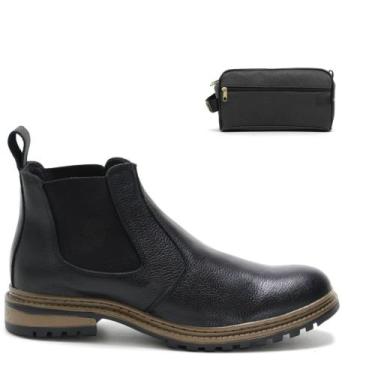 Imagem de KIT Bota Masculina Chelsea EM COURO + NÉCESSAIRE REF.CHSE KTBCH28 - LO