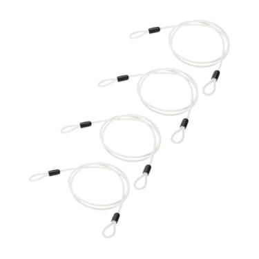 Imagem de PATIKIL Cabo de aço inoxidável revestido de vinil de 5/81.3 cm de diâmetro com laços, 4 peças de corda de fio flexível de 0,9 m (99 cm) Cadeado de corrente de segurança para iluminação de palco ao ar