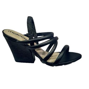 Imagem de Sandália Feminina Salto Alto Grosso Moleca 5222.764 Cor:Preto;Tamanho:38