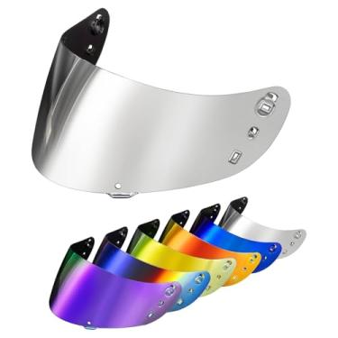Imagem de PSLER Icon Ic04 Visor - Icon Airflite Ic-04 Visor Motorcycle Helmet Tinted Visor UV Protection Face Shield Replacement for Ic04,Deep Silver-Mirror