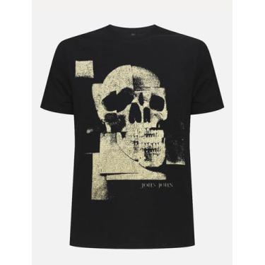 Imagem de Camiseta John John Masculina Relaxed Complex Skull Preta, S/P