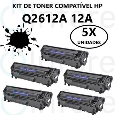 Imagem de Kit 5 Toners Q2612a 12a para 1010 1012 1015 1018 1020 1022 3015 3030 3