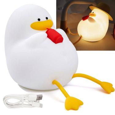 Imagem de Luminaria Abajur Mesa Patinho Fofo Touch Muda Cor Recarregavel Usb Decoraçao Iluminaçao Quarto Sala Casa