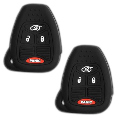 Imagem de 2 x protetores de controle remoto de entrada sem chave para Jeep Dodge Chrysler (OHT692427AA, M3N5WY72XX) com 4 botões