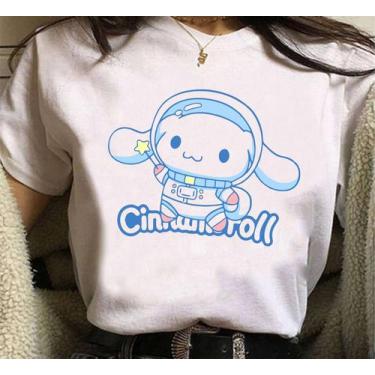 Imagem de Camiseta Fofa Cinnamoroll Unissex - sneko, Branco, XG