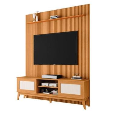 Imagem de Rack Bancada Cairo Com Painel Para Tv Até 75" Egeo Cedro - EDN MÓVEIS