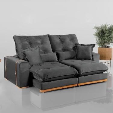 Imagem de Sofá Retrátil E Reclinável 2 Lugares 290cm Kioto Cinza