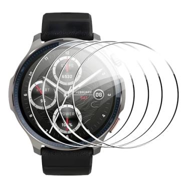 Imagem de Fhyeugfy Protetor de tela para A-mazfit Balance 2, filme de vidro temperado, 9H, resistente a arranhões, antiimpressões digitais, fácil de instalar (pacote com 4)