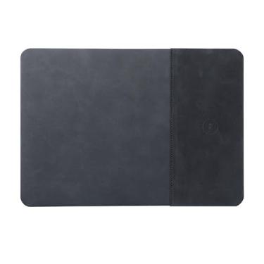 Imagem de Mouse pad de carregamento rápido sem fio 15W (30,5x22cm, tamanho pequeno e espesso) com entrada Type-C, oito proteções de segurança e material PU à prova d'água e antiderrapante