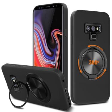 Imagem de Nijiadi Capa de celular compatível com Samsung Galaxy Note 9, suporte de anel giratório de 360° com suporte/suporte de silicone TPU Silm Fit capa protetora à prova de choque para Samsung Galaxy Note 9
