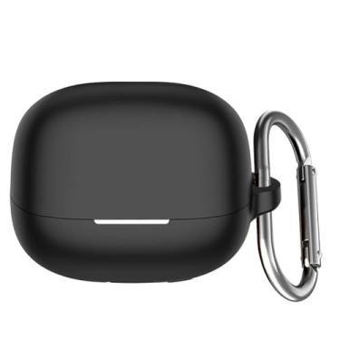 Imagem de USTIYA Capa para fones de ouvido sem fio Xiaomi Buds 5 Pro, capa de proteção de silicone macio de corpo inteiro com chaveiro, acessórios para fone de ouvido Funda Carcasa (preto)
