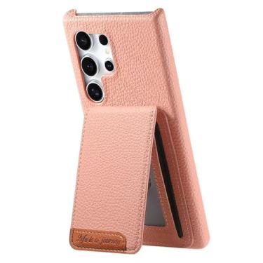 Imagem de Capa para Samsung S25Plus com suporte vertical para cartões (para Samsung S25Plus/rosa)