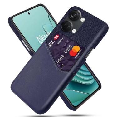 Imagem de Capa para Oneplus Nord 3,Tela e tampa de couro PU,Antideslizante,360°cobertura completa à prova de choque com 1 slot de cartão atrás,Prevenção de queda-Blue