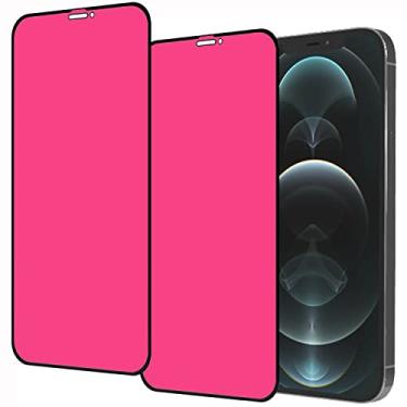 Imagem de FYDIKHN 2 peças de vidro temperado de privacidade para iPhone 12 Pro Max 6,7 polegadas, antirespionagem, protetor de tela espelhado, dégradé, colorido