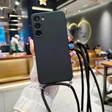 Imagem de Capa tiracolo com cordão para Samsung Galaxy A55 A35 A25 A15 A05 A05S A54 A14 A34 A24 A04E A04 A13 A33 A53 A23 A03 A03S Capa macia, preta, para Samsung A03S 164