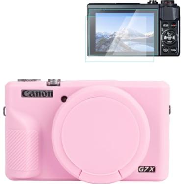 Imagem de Rieibi Capa de silicone para Canon G7X Mark III, acessórios G7X Mark III com 2 protetores Sreen, capa de lente removível para Canon G7X Mark III