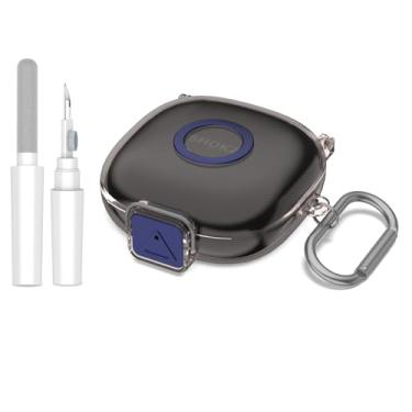 Imagem de [Trava segura] para capa SHOKZ OpenFit 2, capa protetora TUDIOW transparente TPU à prova de choque para novos acessórios de fones de ouvido SHOKZ OpenFit 2 com kit de limpeza e chaveiro (cinza claro)