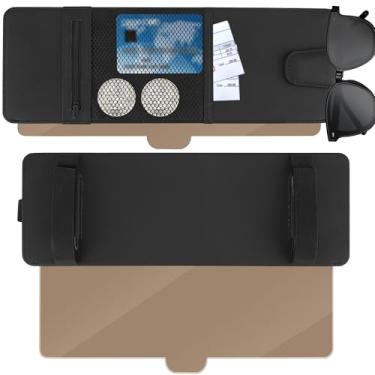 Imagem de Windspeed Extensor de viseira de sol polarizado para extensor de viseira de carro, bloqueador solar com suporte para óculos de sol, bolsa de rede de armazenamento de cartões e bolsa de pano, protege