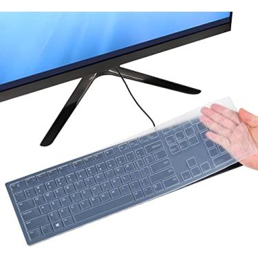 Imagem de Capa protetora de teclado para teclado Dell KB216 com fio e Dell KM636 sem fio/Dell Optiplex 5250 3050 3240 5460 7450 7050/Dell Inspiron AIO 3475/3670/3477 All-in One Desktop Keyboard Cover,