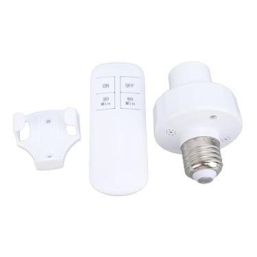 Imagem de Kit de Interruptor de Soquete de Luz, 30 60 Minutos de Temporização Remota Soquete de Luz E26/e27 Base de Controle Remoto Soquete de Lâmpada para Lâmpada de Mesa Pendente de Parede
