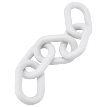 Imagem de WADORN Decoração de elos de corrente de madeira, 5 elos para decoração de prateleira de livros, correntes decorativas de madeira para mesa de centro rústica, enfeites de mesa de centro para decoração