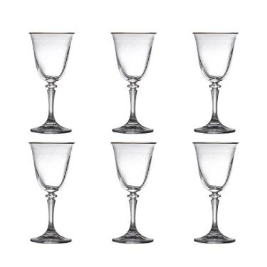 Imagem de Conjunto de 6 Taças de Vinho Branco em Vidro Anhur Dourado Bohemia