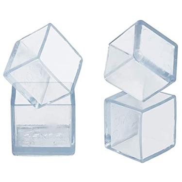 Imagem de Still Awake 16 Peças De Protetores Piso Borracha Transparentes Em Pvc Quadrado Para Cadeiras, Mesas E Bancos Bar, Pés Cúbicos 1" X (25 25 Mm)