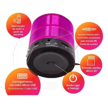 Imagem de Mini Caixa de Som Portátil WS-887 (vermelho)