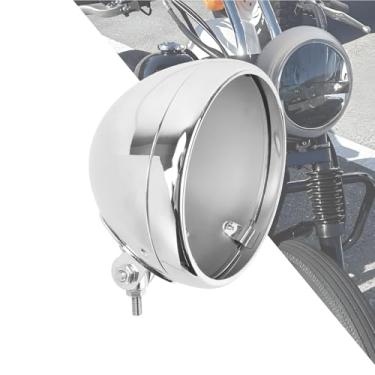 Imagem de Lâmpada de farol HDBUBALUS para motocicleta de 17,78 cm com 17,78 cm para Harley Dyna Softail FX Custom Sportster XL Chrome