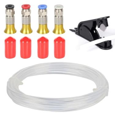 Imagem de Kit de tubo PTFE para laboratório Bambu – 4 m/4 m, 2,5 mm ID × 4 mm OD tubo com 4 encaixes PC4-M6 atualizados, tampas de poeira e cortador – Compatível com AMS X1/X1C, P1P, P1S, A1, A1 Mini