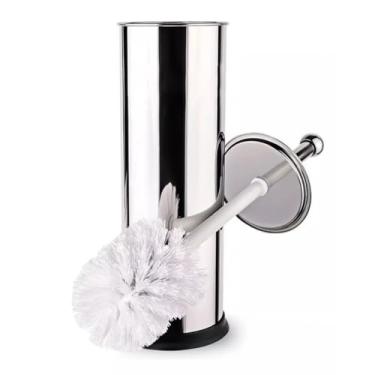 Imagem de Kit Escovas Sanitária De Inox Com Suporte Limpa Vaso Privada Banheiro Não Enferruja Escova