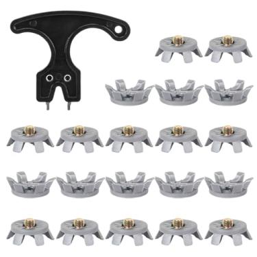 Imagem de Pontas de golfe | Espigões de substituição para sapatos de golfe, tachas antiderrapantes estáveis com chave para pregos de velocista, corrida, treinamento, tênis, corrida, trilha, campo, estrada