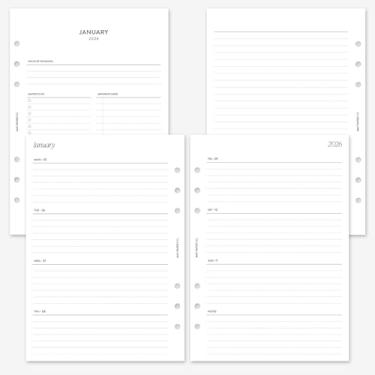 Imagem de MAY PAPER CO. Refil de agenda semanal A5 2026, agenda semanal em duas páginas para Filofax A5 e LV GM Agenda de 6 anéis (forrado horizontal)