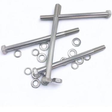 Imagem de Kit 5 parafusos meia rosca parcial sextavado inox m10*120mm - CJFIX