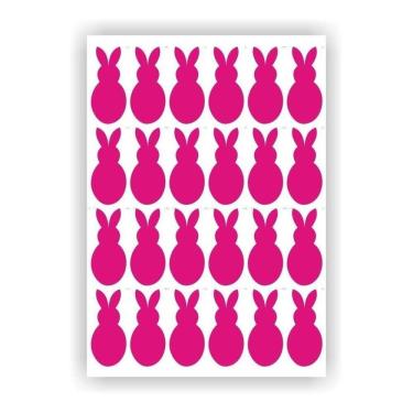 Imagem de Kit 24 Adesivos Coelho Coelhinhos Pascoa Rosa