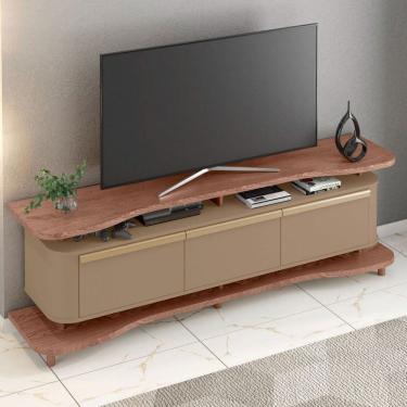 Imagem de Rack para TV Até 75 Polegadas Guarapari 3 Portas Freijó/Marrom Claro - Móveis Bechara