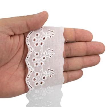 Imagem de Bordado Inglês de Algodão ArtePunto Aviamento Renda Lese Peça Fechada Vários Modelos (Branco, BA009 (5,0cm))