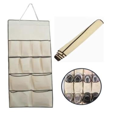 Imagem de Sapateira Porta Parede Organizador Vertical Sapatos Acessorios Flexivel 12 Nichos Divisorias Grande