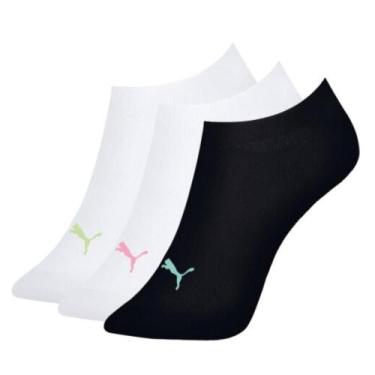 Imagem de Meia Puma Sapatilha Invisível Feminina 4710.001 C/3, Branco, Branco, P