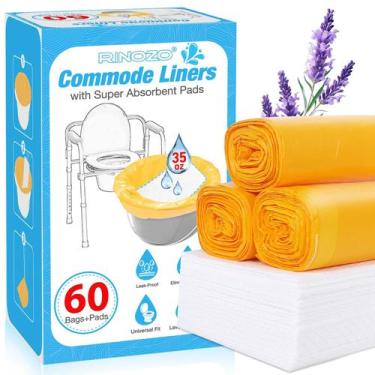 Imagem de Commode Liners RINOZO, pacote com 60 almofadas absorventes, aroma de l