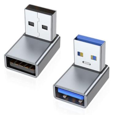 Imagem de Adaptador USB 3.0 AreMe, ângulo ascendente/descendente, pacote com 2 u