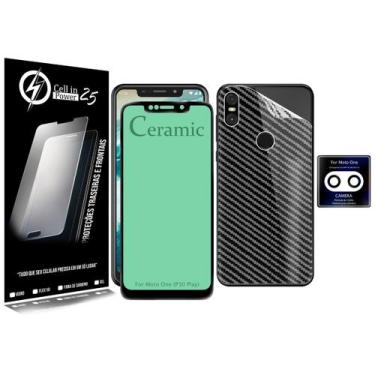 Imagem de Película 9d Cerâmica + Pl Câmera E Traseira compativel Moto One XT1941
